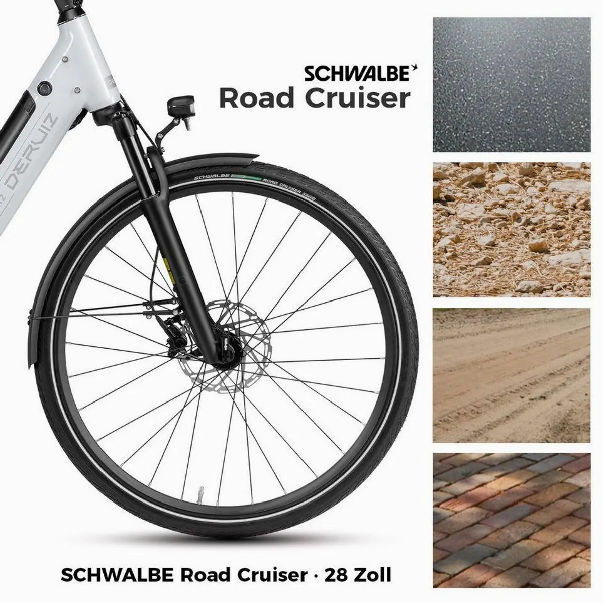 DERUIZ Quartz E-Bike Cityrad 28 Zoll, 160 km Reichweite, 8-Gang Shimano Schaltung 2