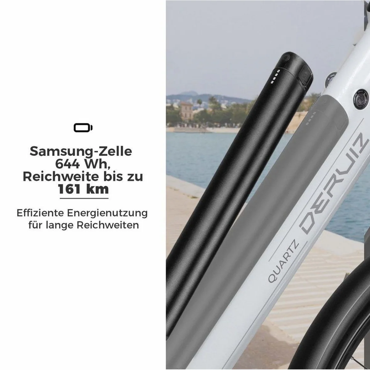 DERUIZ Quartz E-Bike Cityrad 28 Zoll, 160 km Reichweite, 8-Gang Shimano Schaltung 4