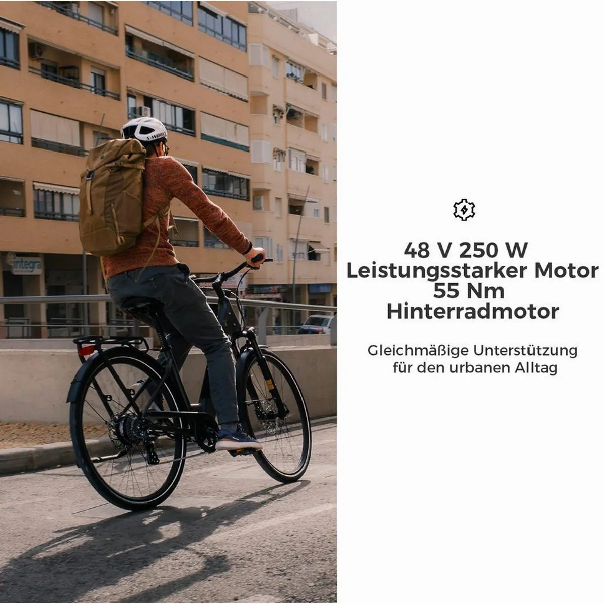 DERUIZ Quartz E-Bike Cityrad 28 Zoll, 160 km Reichweite, 8-Gang Shimano Schaltung 5