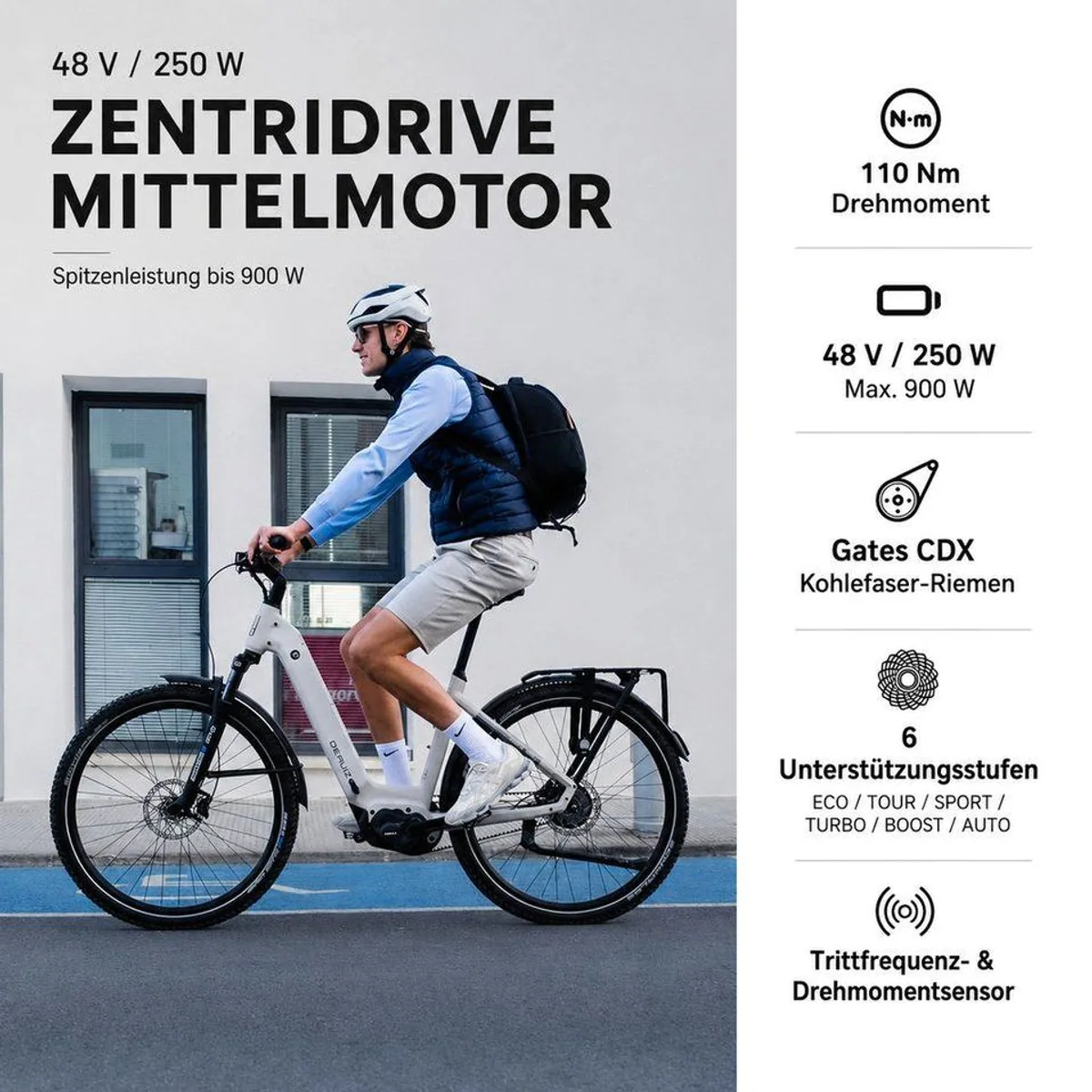 DERUIZ Mica Pro E-Bike, 29 Zoll, 110 Nm, 180 km Reichweite 5