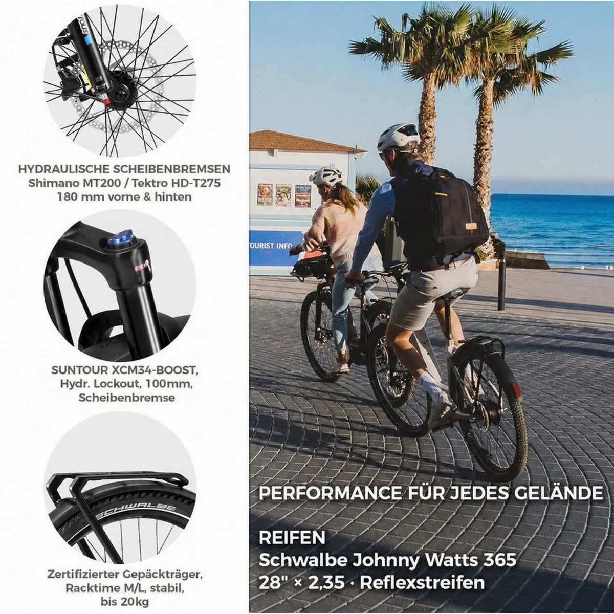DERUIZ Mica Pro E-Bike 28 Zoll, 110 Nm, 180 km Reichweite, Gates Riemenantrieb 3