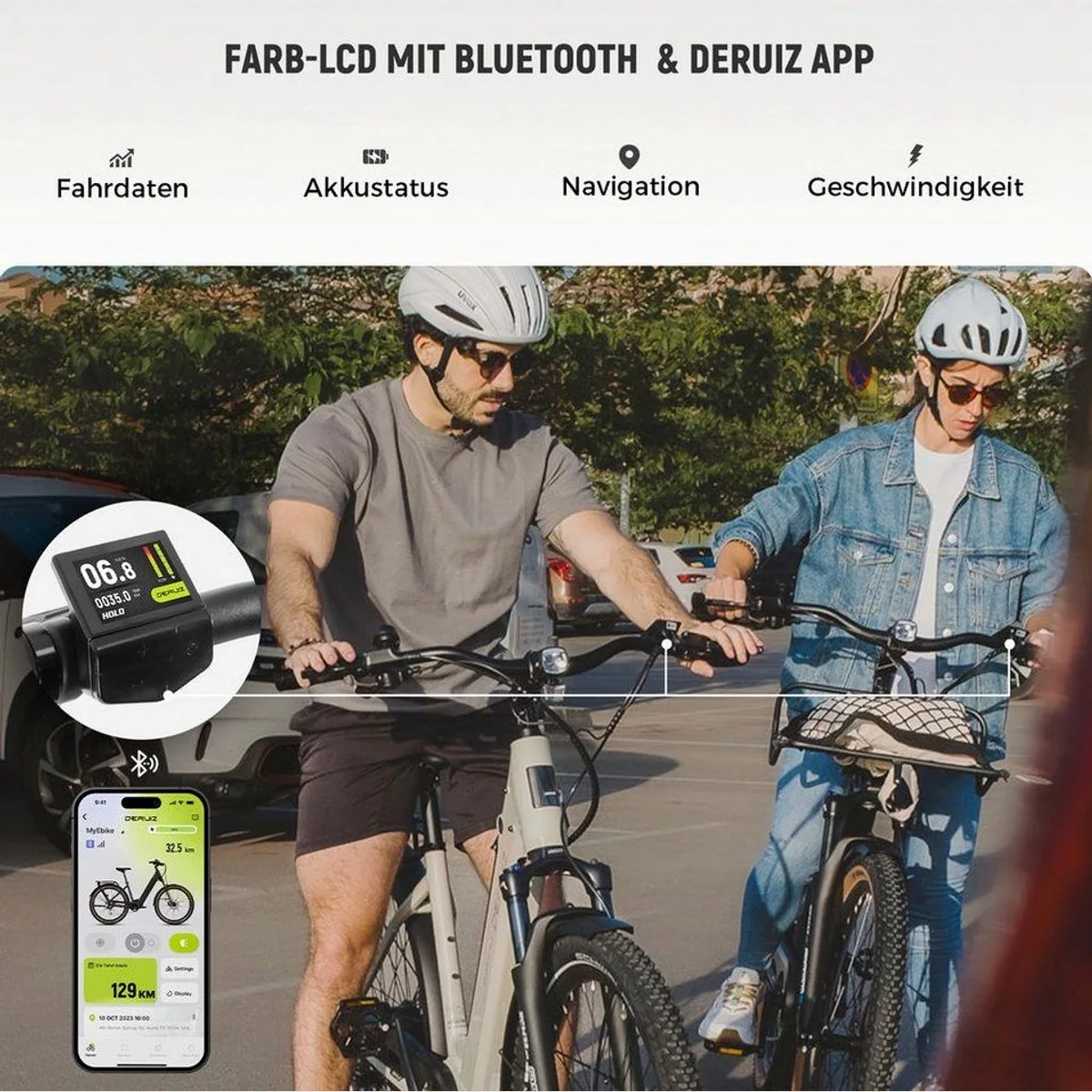 DERUIZ Quartz SUV E-Bike, 160 km Reichweite, 250 W Motor, 8-Gang Shimano — komfortabel & vielseitig 5