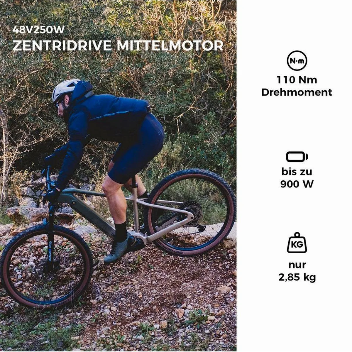 DERUIZ E-Bike Mountainbike Dolomit 29 Zoll, 110 Nm Mittelmotor, 180 km Reichweite 3