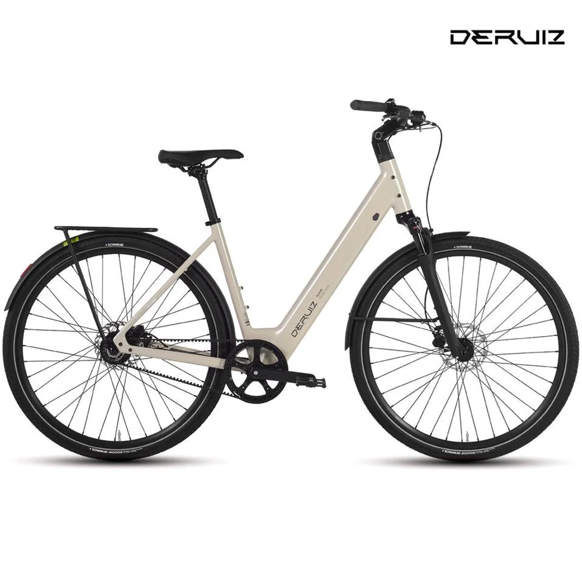 DERUIZ E-Bike Cityrad 28 Zoll, 35 Nm Heckmotor, 360 Wh Akku, Riemenantrieb — leicht, komfortabel, vielseitig