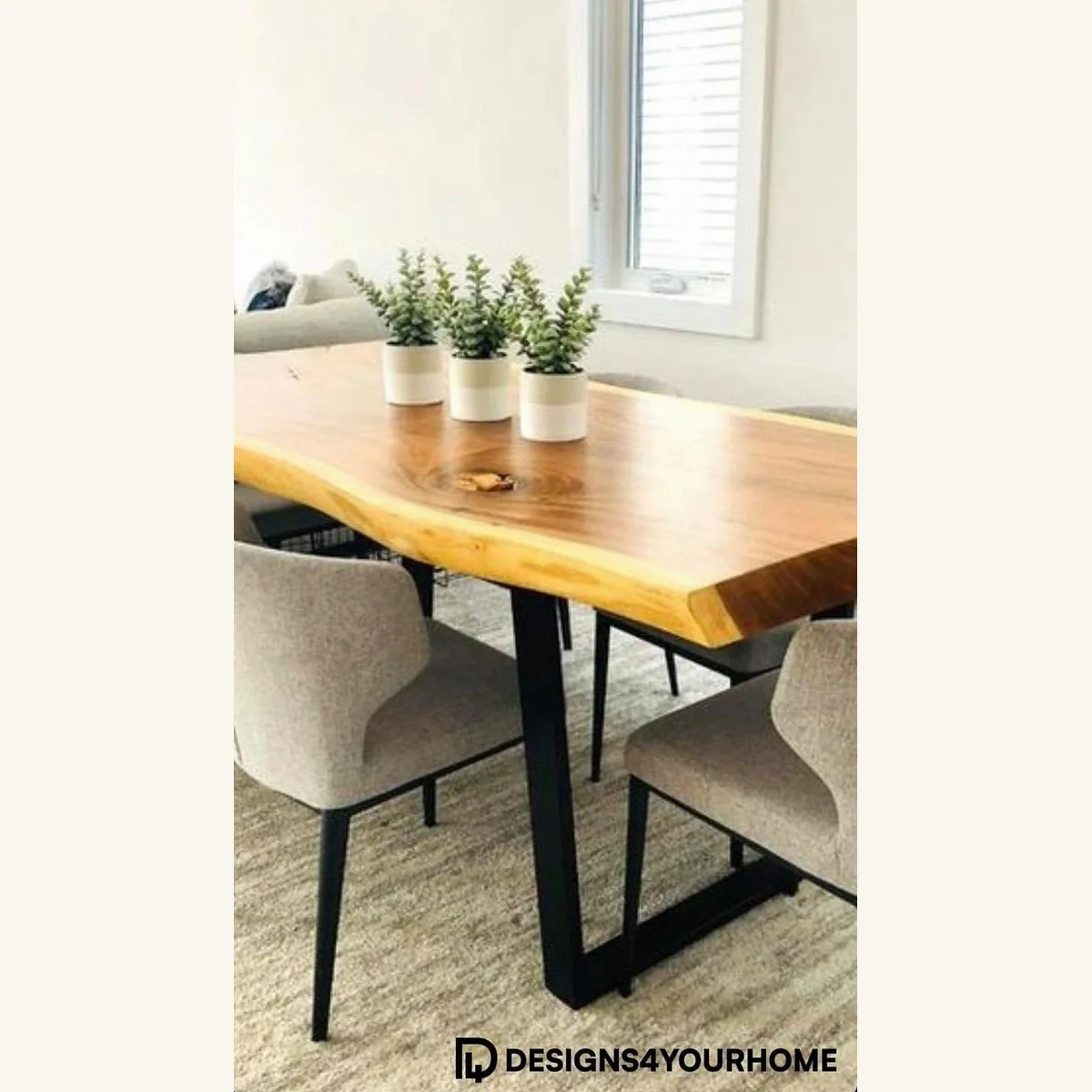 designs4yourhome Esstisch Lissabon, Massivholz, individuelle Größen & Metallbeine 2