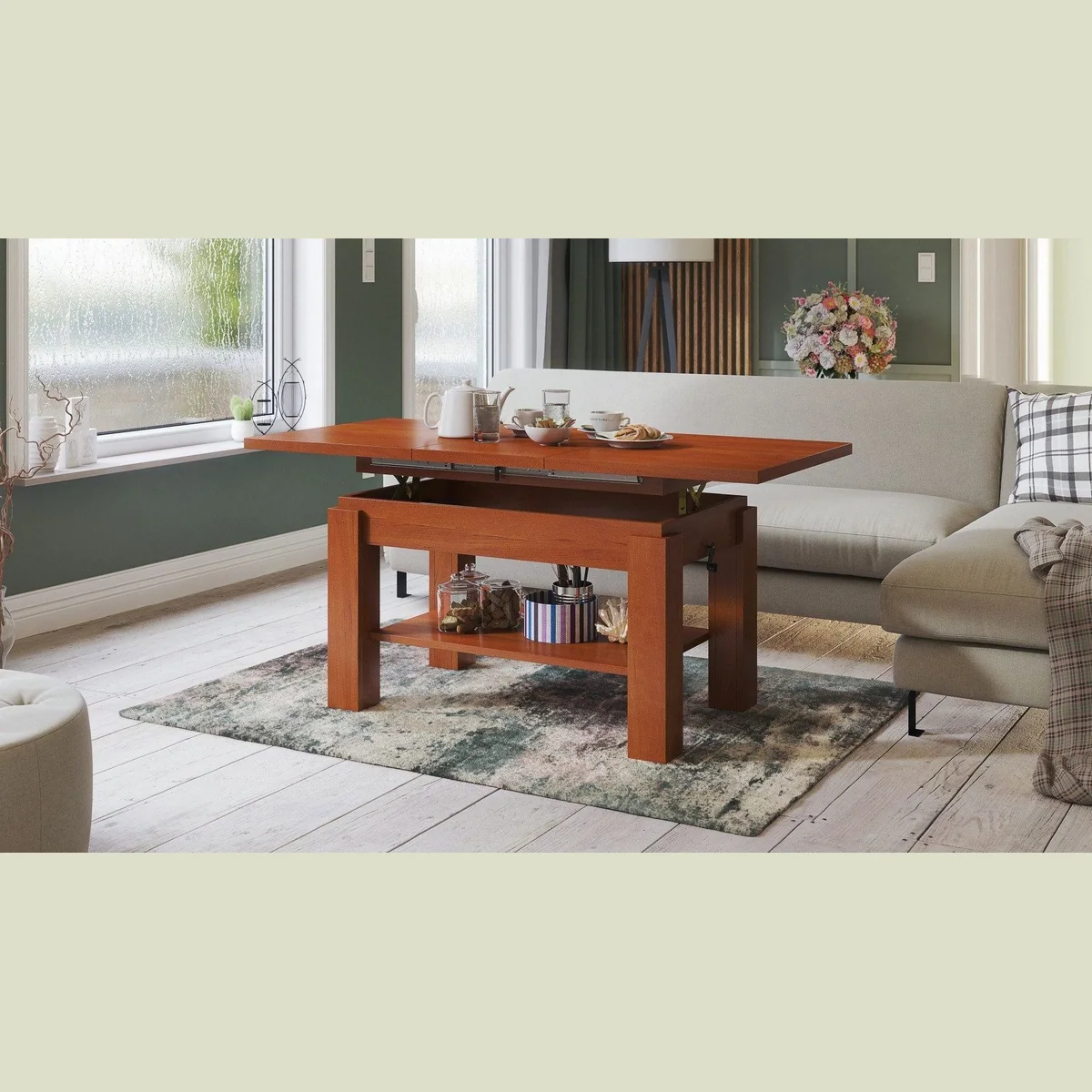 designimpex Couchtisch Astoria, höhenverstellbar & ausziehbar – modern & funktional 2