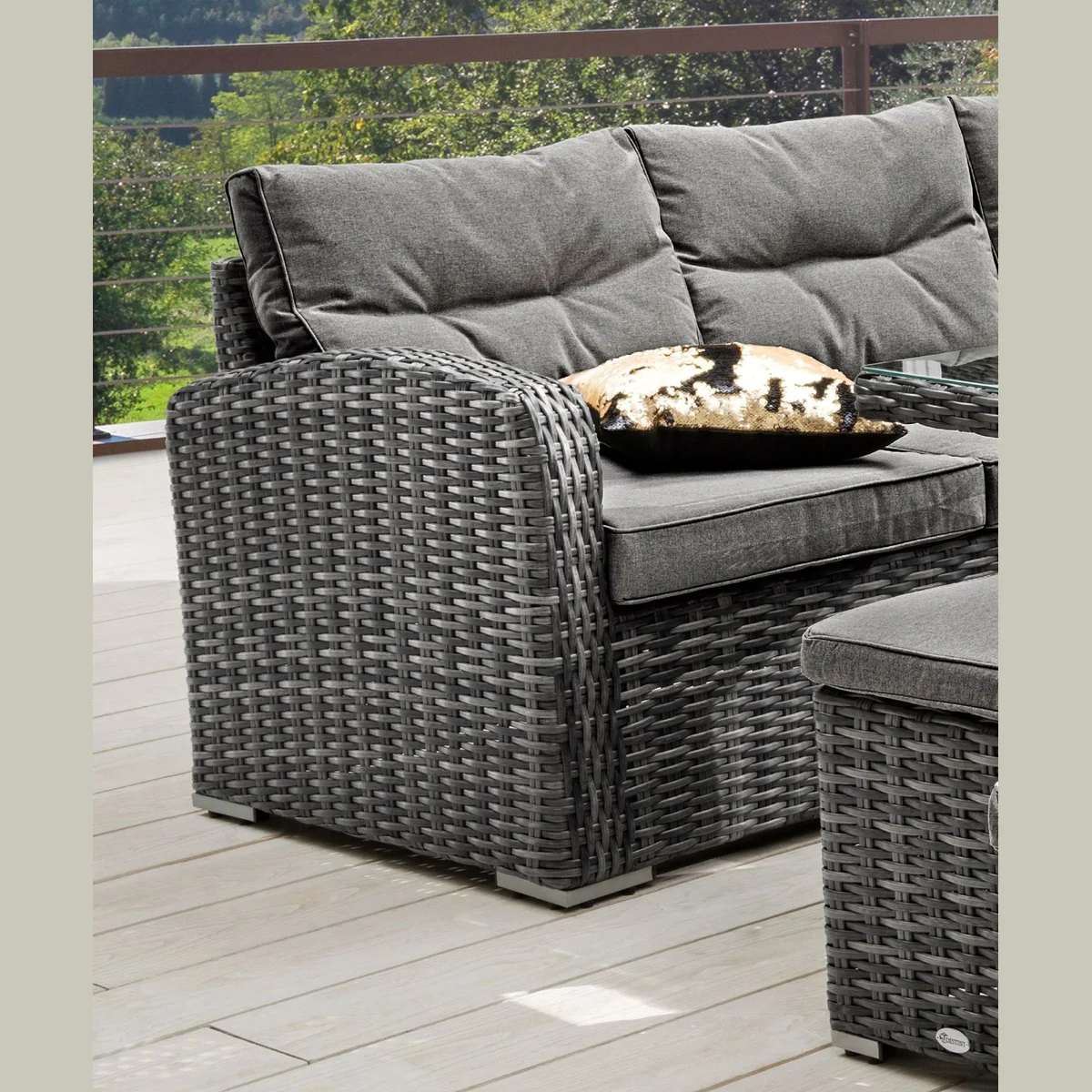 Destiny Gartenlounge-Set SANTA PONSA II, pflegeleichtes Polyrattan, gemütliche Polster, großzügiger Tisch 2