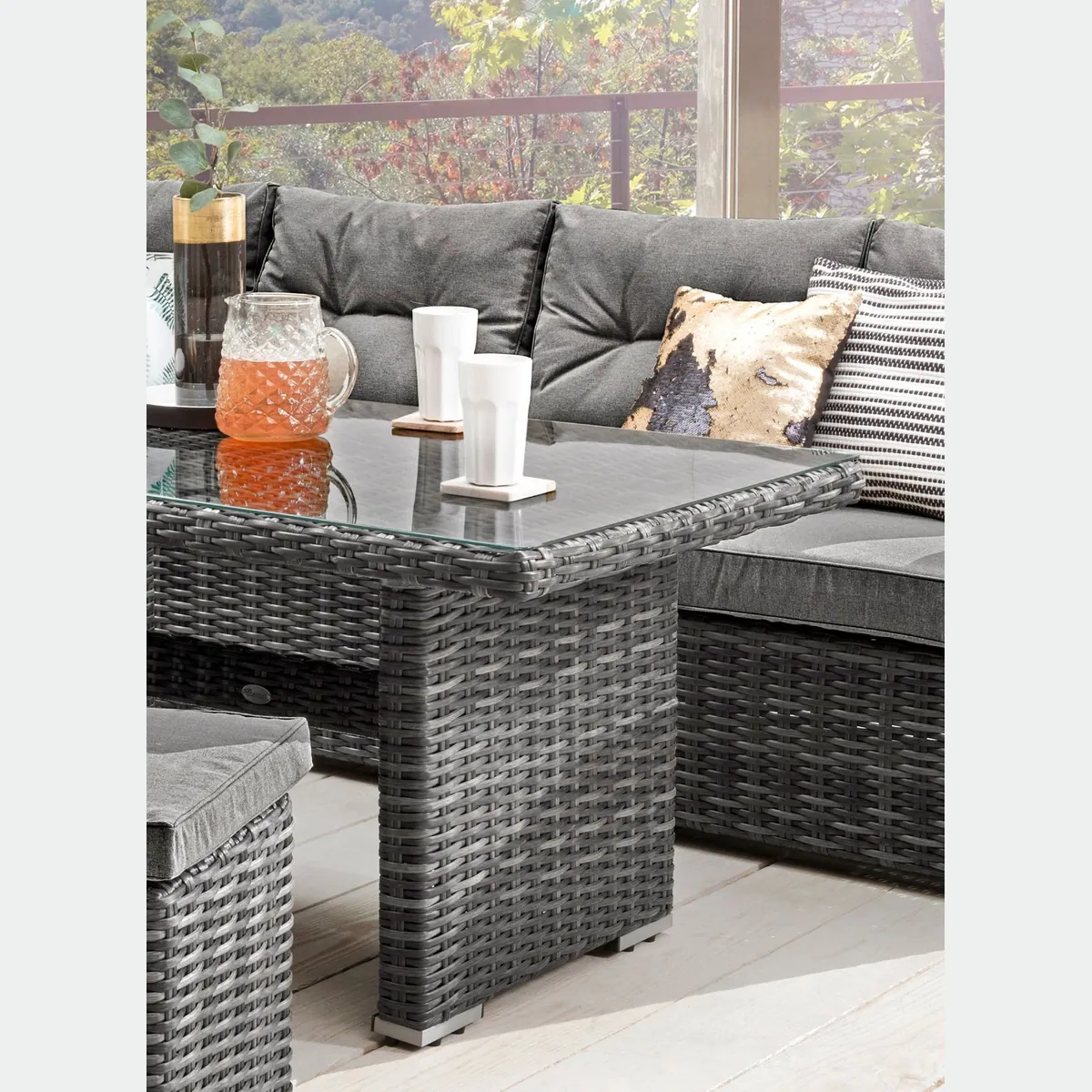 Destiny Gartenlounge-Set SANTA PONSA II, pflegeleichtes Polyrattan, gemütliche Polster, großzügiger Tisch 3