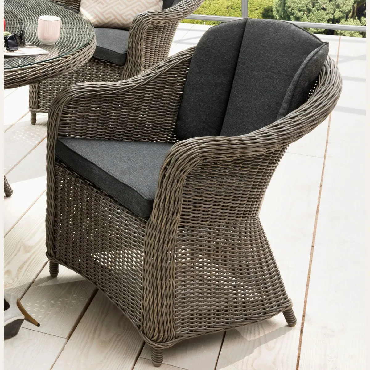 Destiny Garten-Essgruppe MALAGA LUNA, 13-tlg., Aluminium & Polyrattan 4