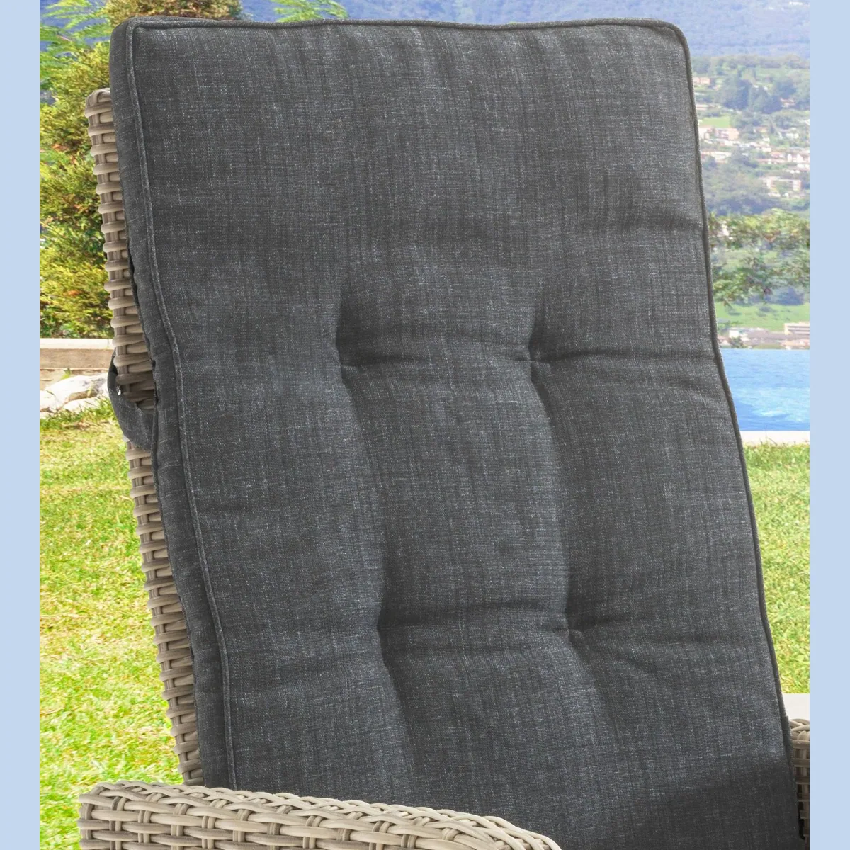Destiny Garten-Essgruppe PALMA LUNA, stufenlos verstellbare Stühle & Glasplatte — 5-teilig, modern & bequem 4