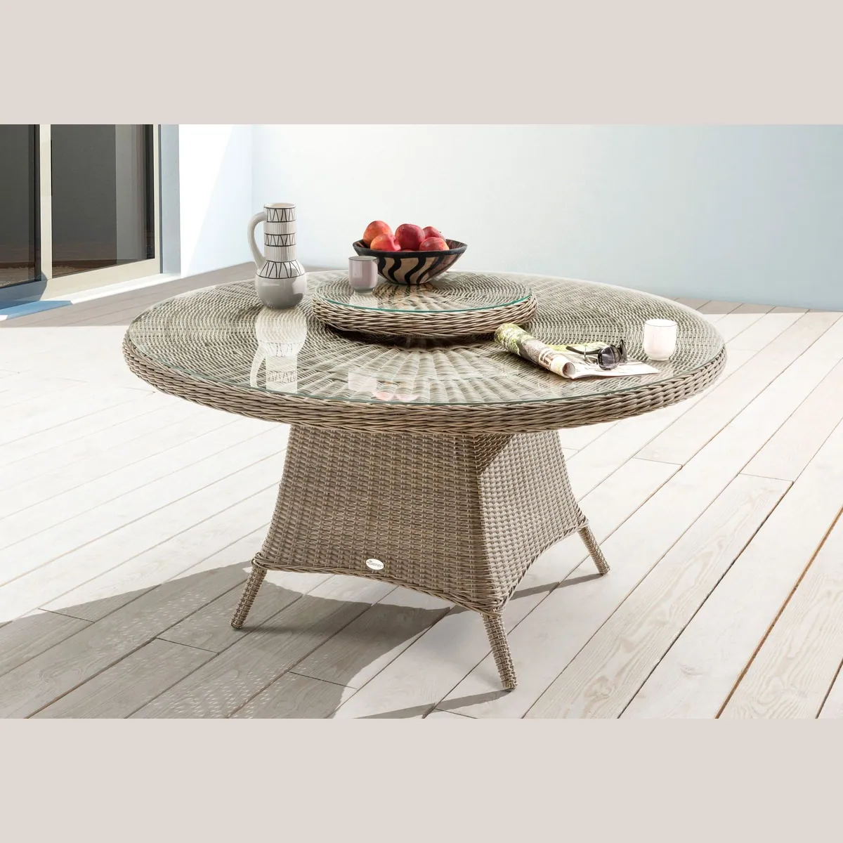 Destiny LUNA Sitzgruppe, 6 Sessel mit Polstern & Tisch Ø 150cm — robust, modern, komfortabel 2