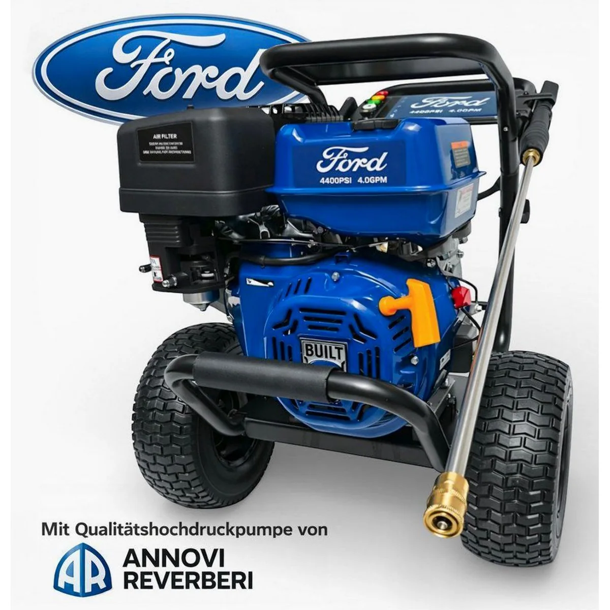 DeTec Hochdruckreiniger Ford Benzin 13PS, 303 bar, 21" Flächenreiniger 52 cm 2
