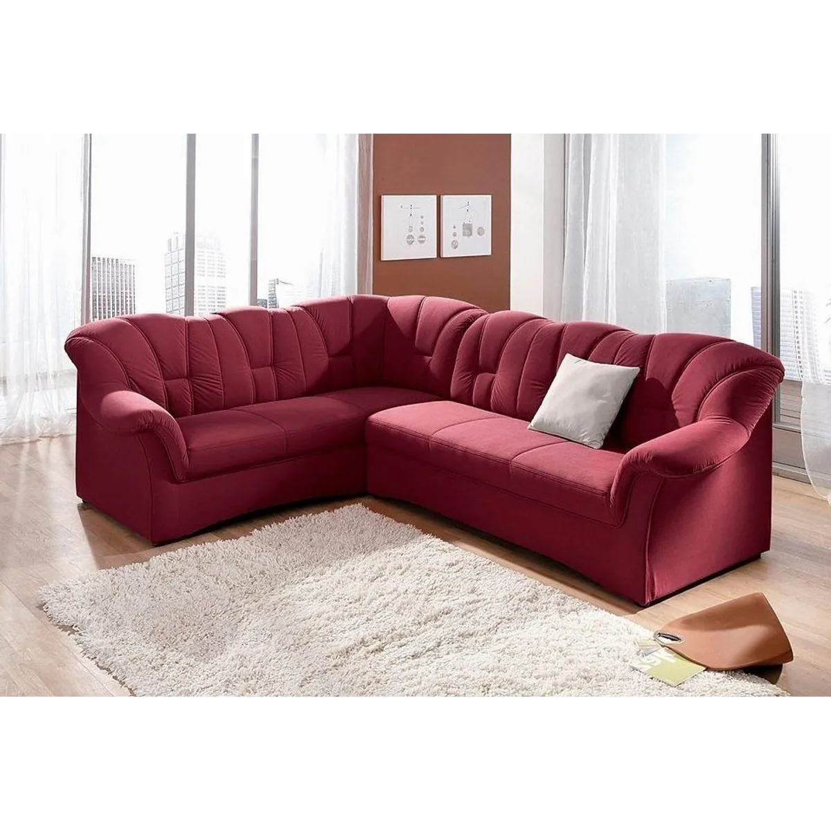 DOMO collection Ecksofa Papenburg, L-Form mit Bettfunktion, wahlweise langer Schenkel links oder rechts