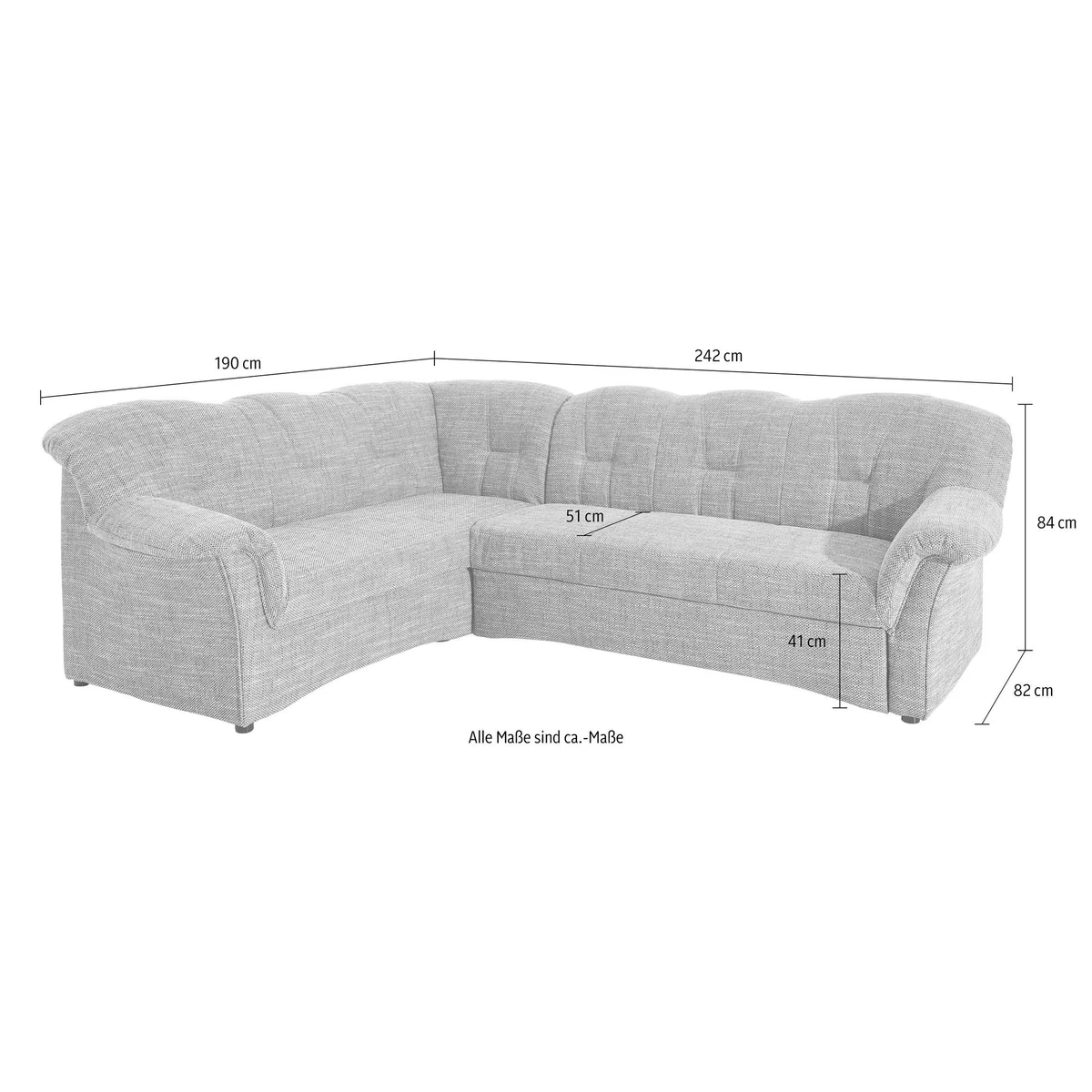 DOMO collection Ecksofa Papenburg, L-Form mit Bettfunktion, wahlweise langer Schenkel links oder rechts 4