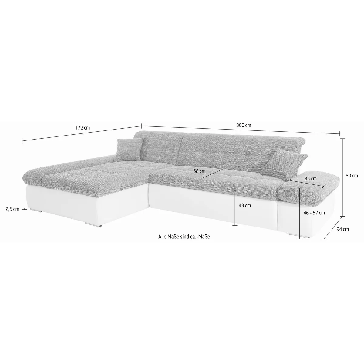 DOMO collection Ecksofa Moric, elegantes Design, viel Platz, wahlweise mit Bettfunktion 4