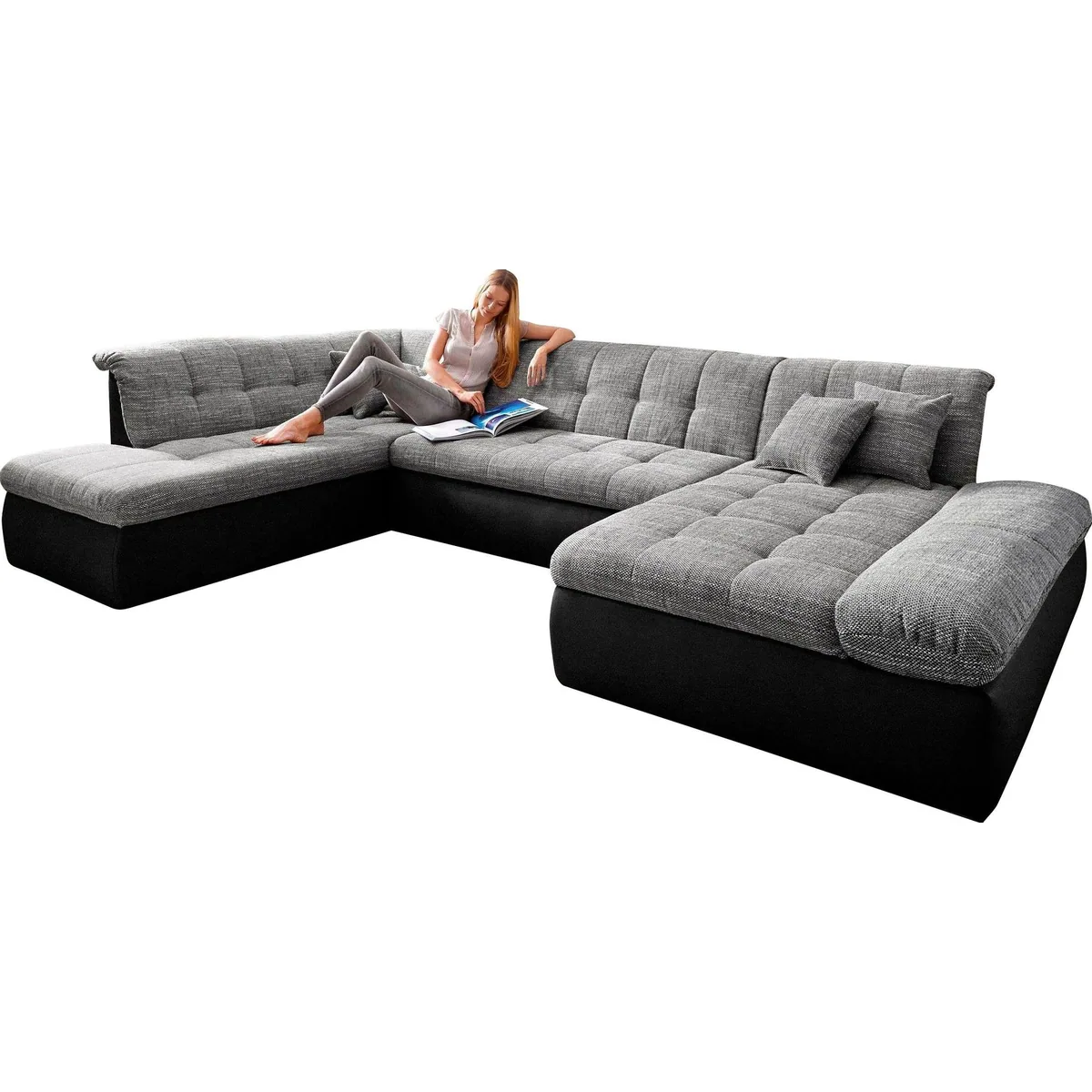 DOMO collection Wohnlandschaft Moric, U-Form, flexibel, mit Bettfunktion — 353x216x80 cm 2