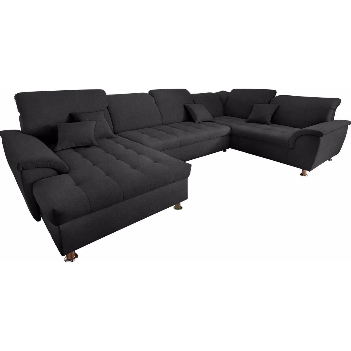 DOMO collection Wohnlandschaft Franzi, Bettfunktion, Kopfteilverstellung, graphite — 352x214 cm 2