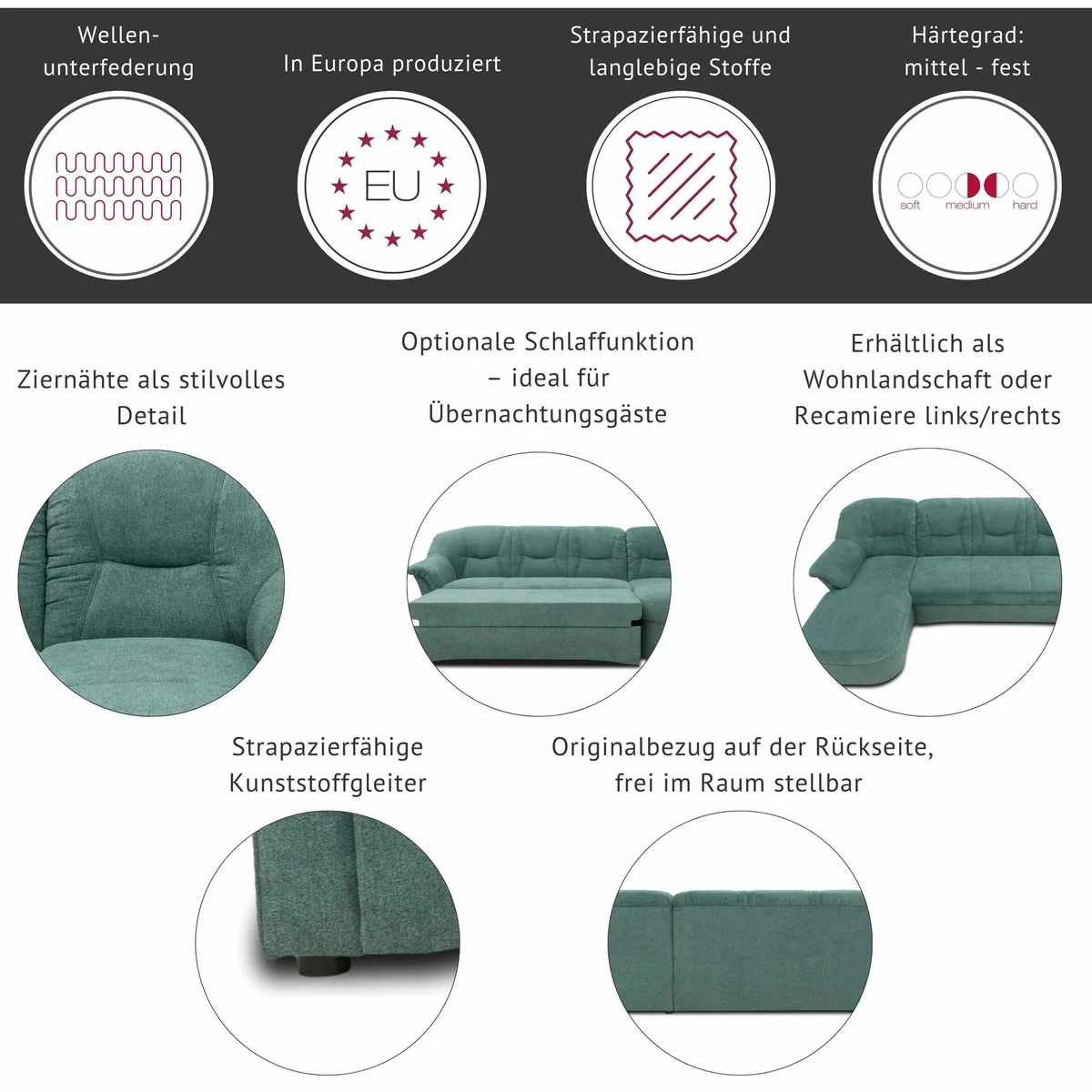 DOMO collection Ecksofa SARAFINA, elegantes Design, individueller Komfort, auch mit Schlaffunktion 3