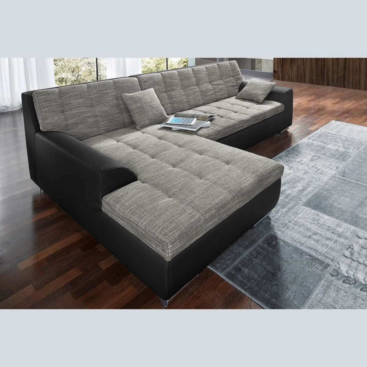 DOMO collection Ecksofa Treviso, modernes Design, viele Bezüge — inkl. Zierkissen, L-Form