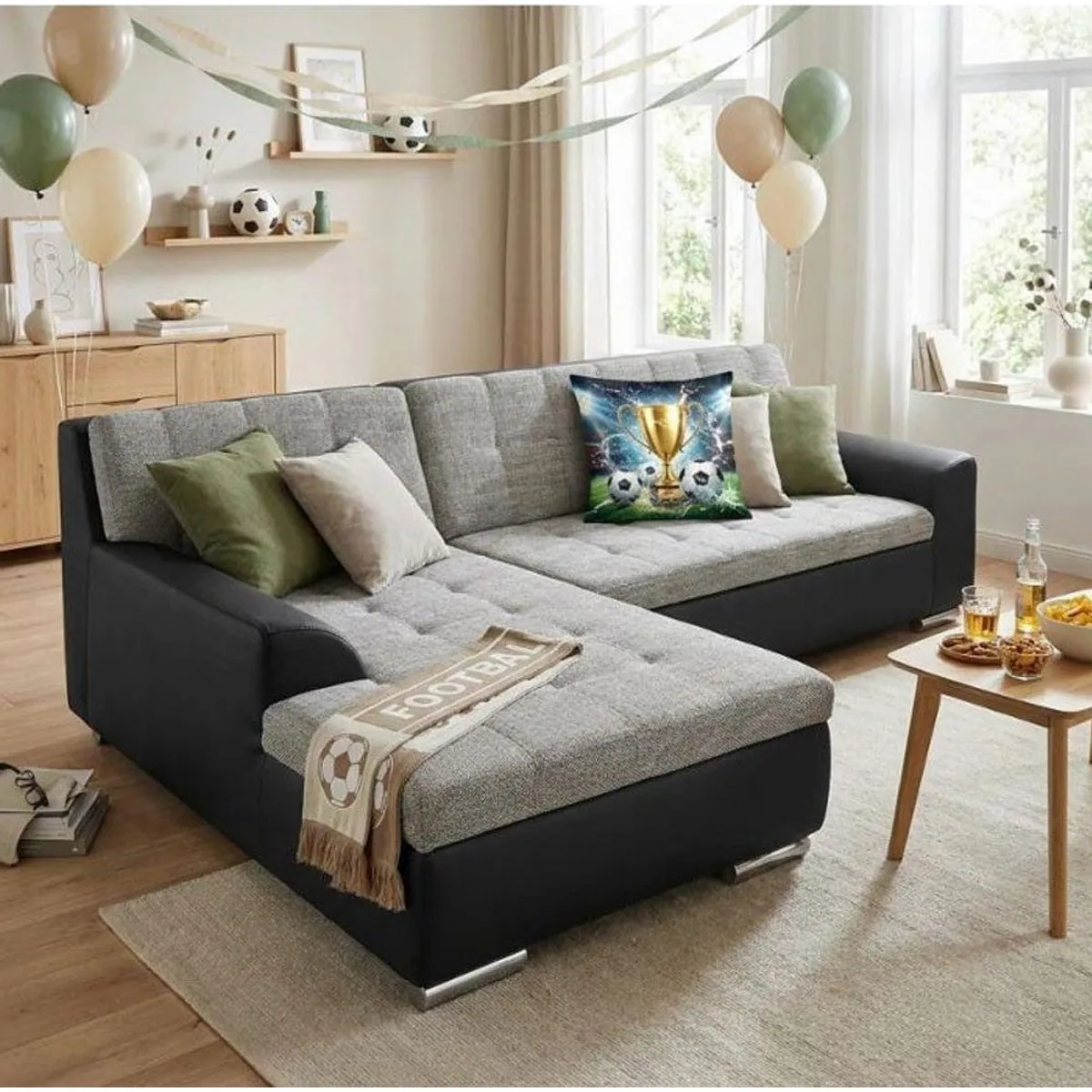 DOMO collection Ecksofa Treviso, modernes Design, viele Bezüge — inkl. Zierkissen, L-Form 2