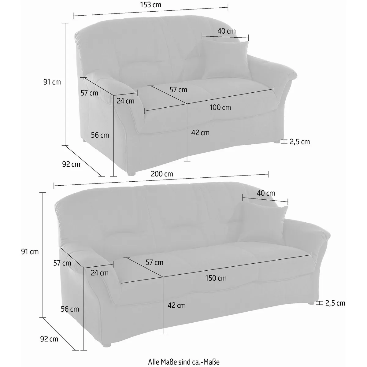 DOMO collection Polstergarnitur Bahia, komfortabel, hochwertig, vielseitig — bis 140kg belastbar 3