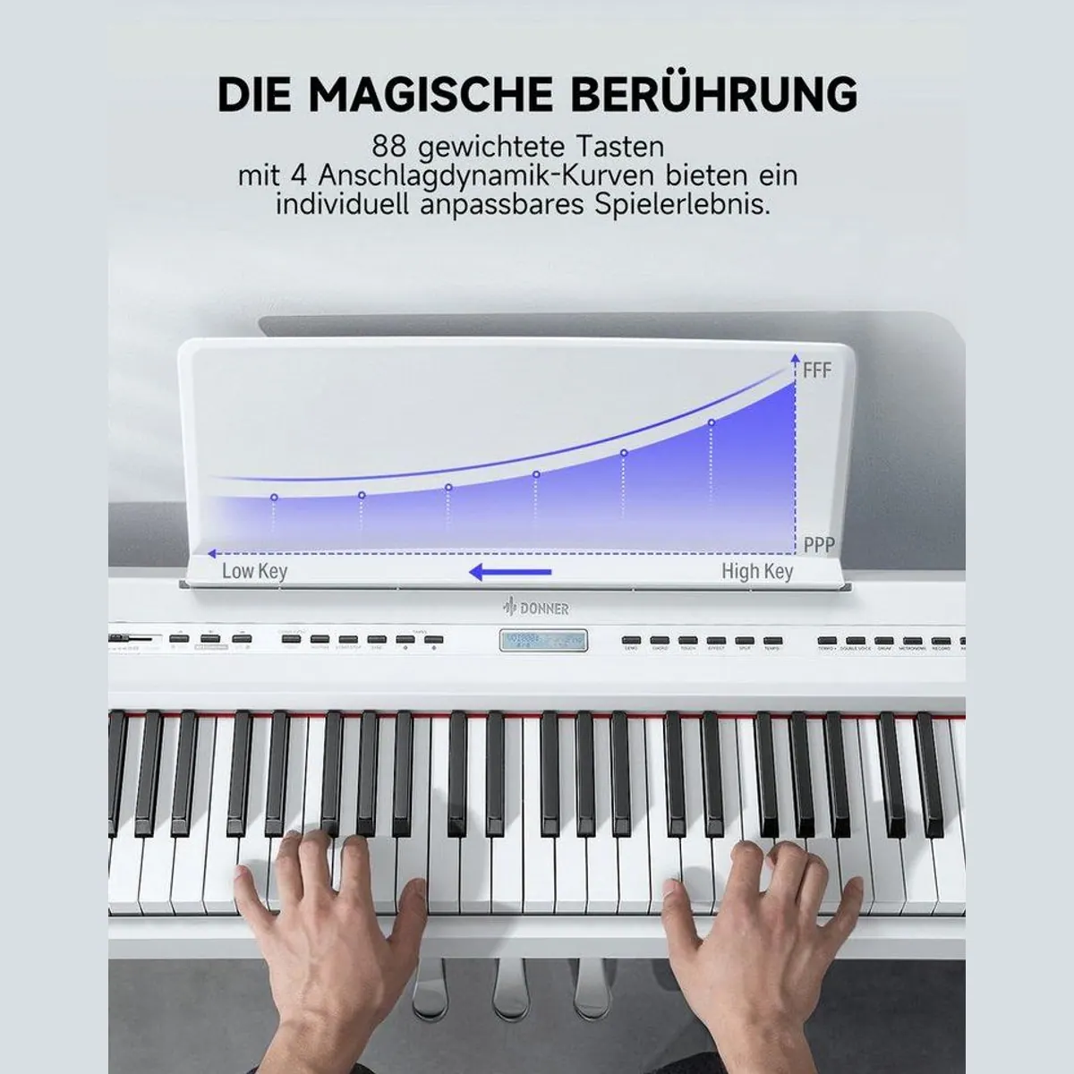 Donner DEP-20 Digitalpiano, 88 gewichtete Tasten, 238 Klangfarben, LCD-Display 2