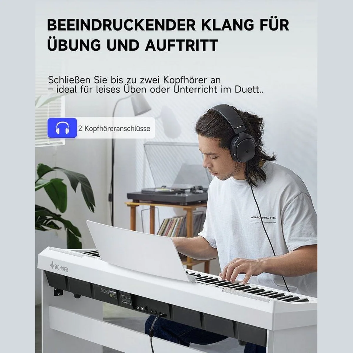 Donner DEP-20 Digitalpiano, 88 gewichtete Tasten, 238 Klangfarben, LCD-Display 5