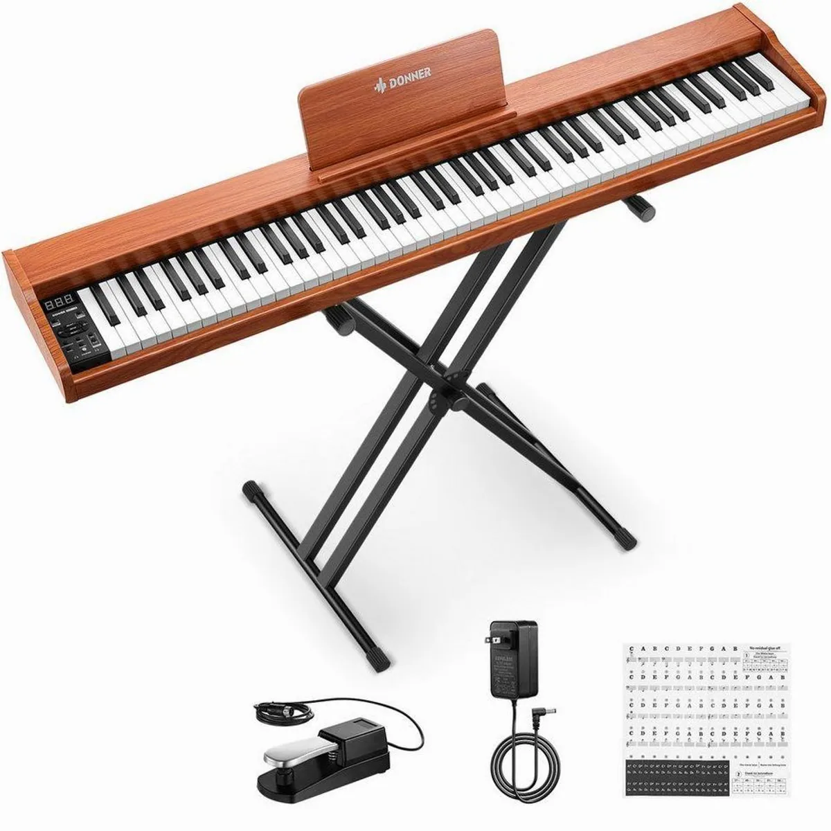 Donner DEP-1S Digitalpiano, 88 halbgewichtete Tasten, vielseitige Funktionen