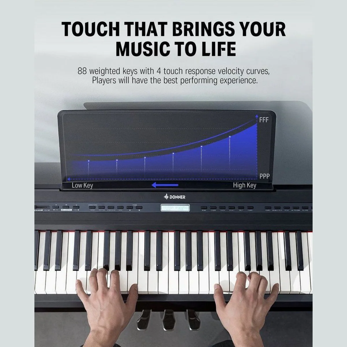 Donner DEP-20 Digitalpiano, 88 gewichtete Tasten, vielseitige Funktionen 2