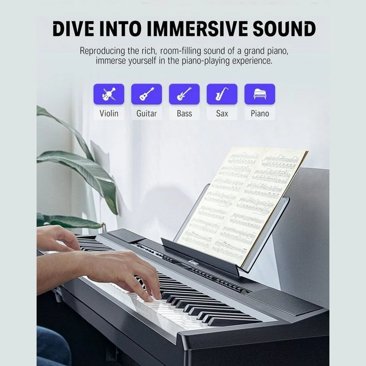 Donner DEP-20 Digitalpiano, 88 gewichtete Tasten, vielseitige Funktionen 3