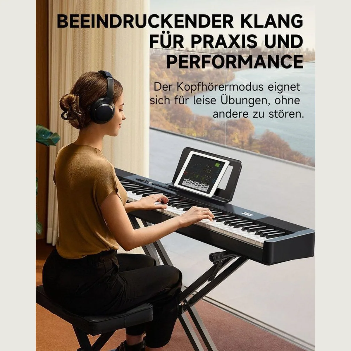 Donner Digitalpiano DEP-20 Lite, 88 gewichtete Tasten, tragbar, inkl. Ständer und Pedal 4