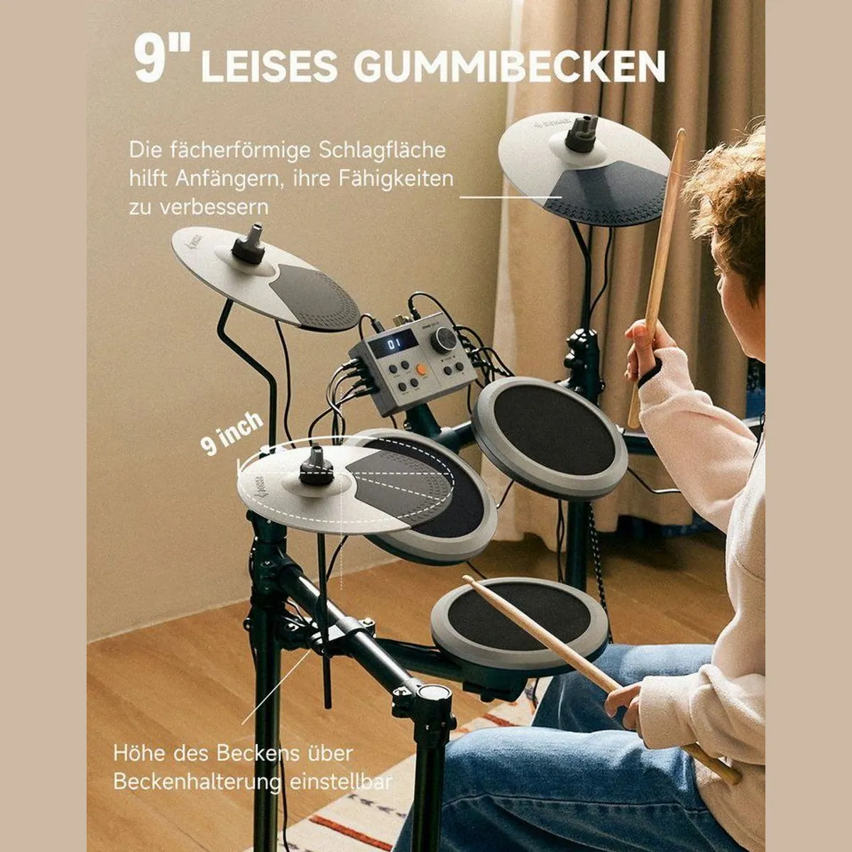 Donner DED-70 E-Drum Kit, 150 Töne, 15 Kits, inklusive Zubehör 5