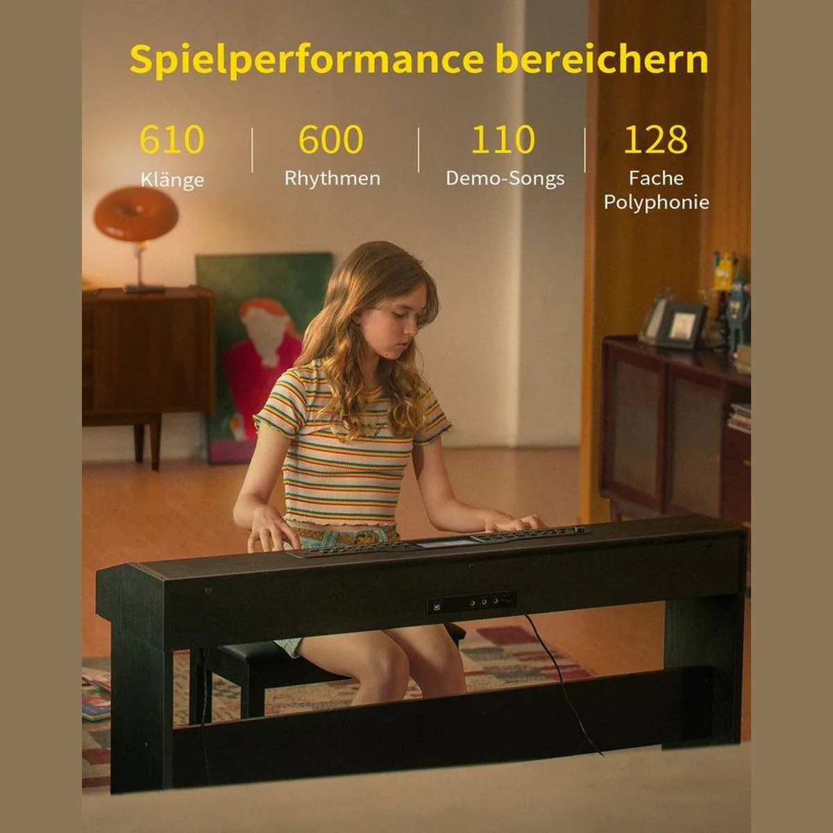 Donner DDP-95 Digitalpiano, 88 Tasten, Bluetooth, 610 Klangvarianten, Aufnahmefunktion 5