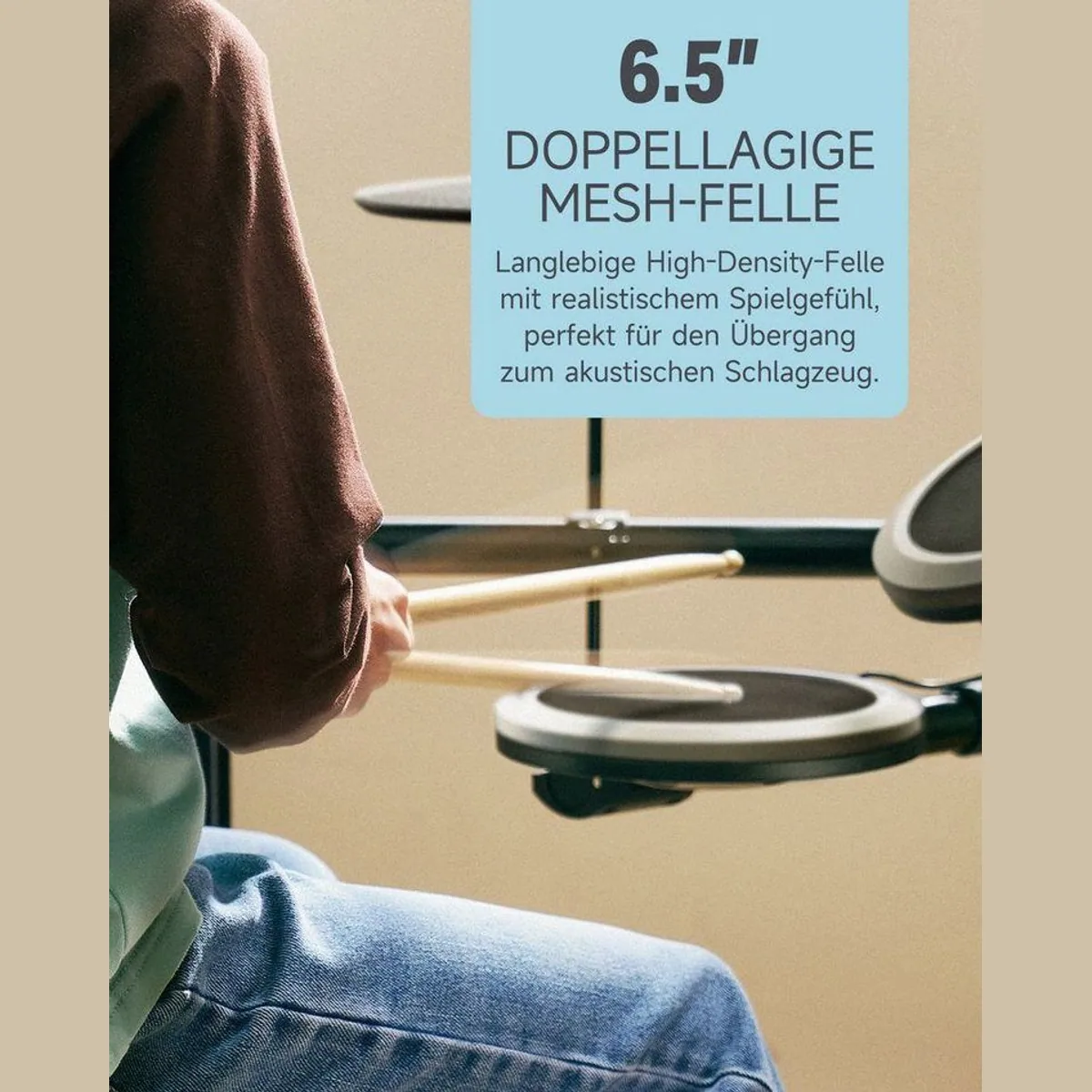 Donner DED-200 E-Drum Set, 450 Sounds, umfassendes Zubehör 4
