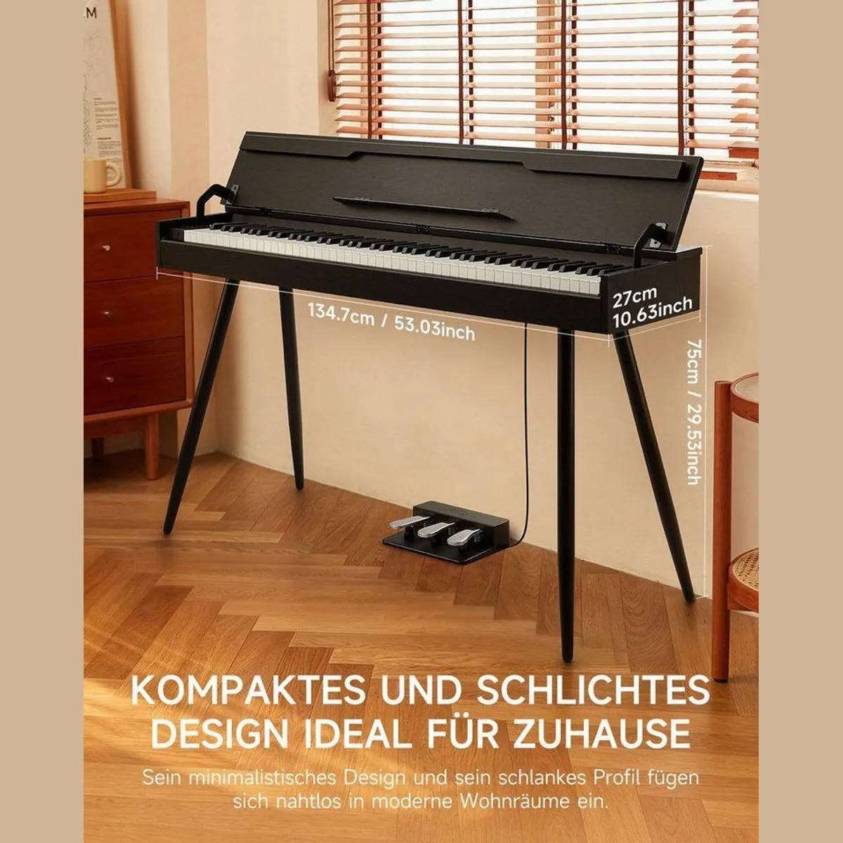 Donner DDP-55 Digitalpiano, 88 gewichtete Tasten, 128 Klänge, 100 Rhythmen 5