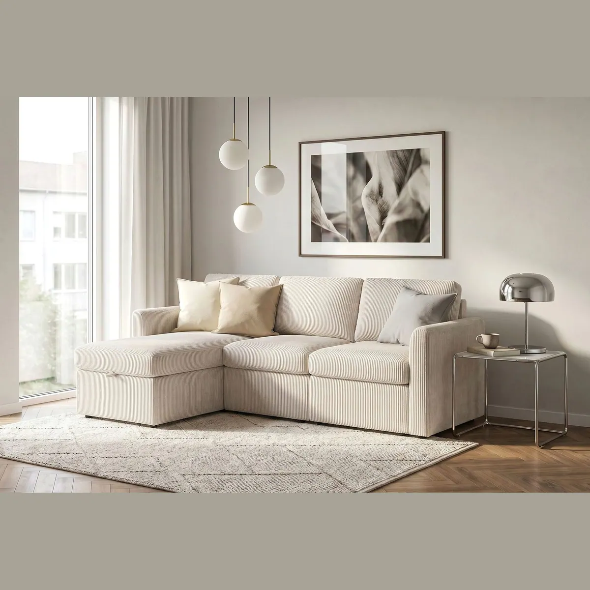Dorel Home Ecksofa NORDHUS, L-Form, 200 cm, flexibles Design mit Stauraum
