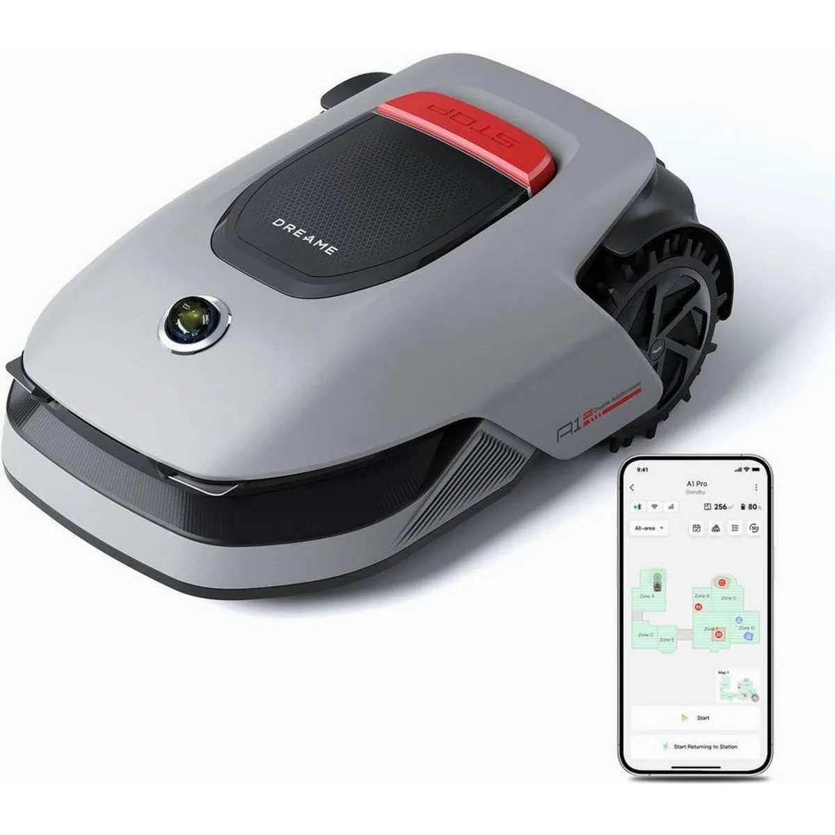 Dreame Mower A1 Pro Rasenmähroboter, präzise Navigation, duales Kartenmanagement, U-förmige Mähstrategie