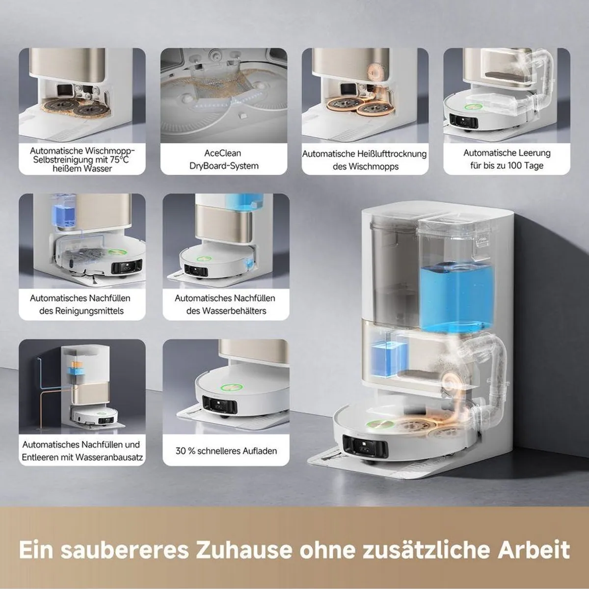 Dreame L50 Pro Ultra Saugroboter, 600 W, 19500 Pa Saugkraft, vollautomatische Basisstation 4