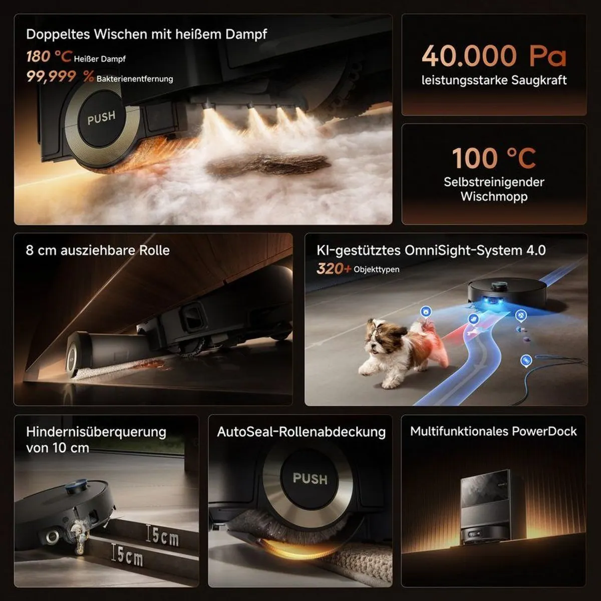 Dreame Aqua20 Pro Ultra Roller X Complete, leistungsstarker Saugroboter mit Wischfunktion, intelligente App-Steuerung 2