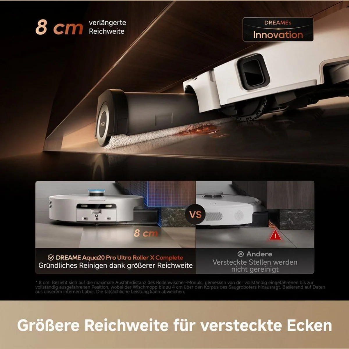 Dreame Aqua20 Pro Ultra Roller X, vollautomatische Absaugstation, App-Steuerung, starke Saugleistung 5