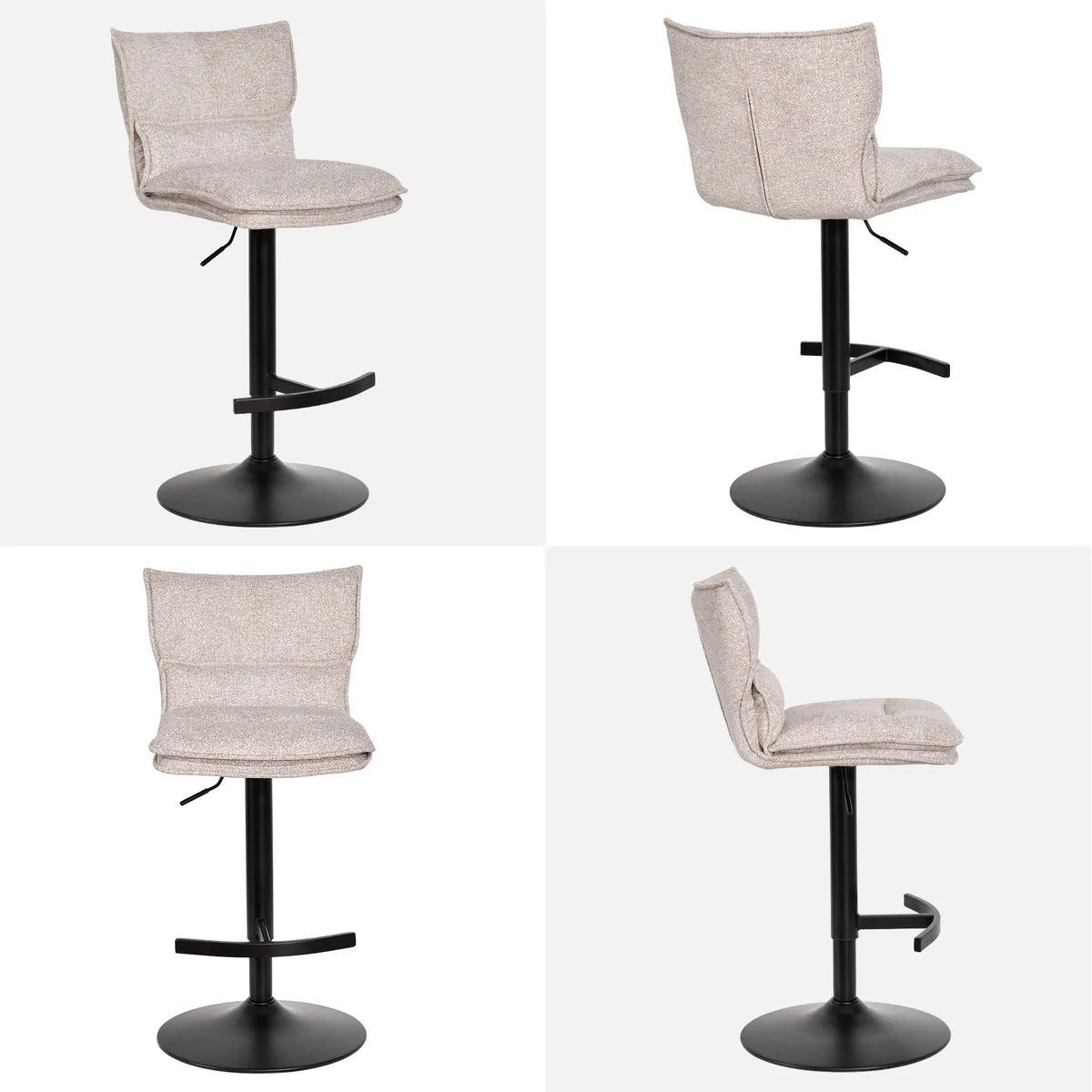 Duhome Barhocker 5501A1, 360° drehbar, höhenverstellbar, komfortabler Bouclé-Stoff 4