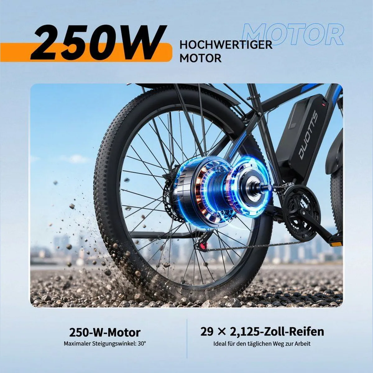 DUOTTS C29-L E-Bike, 250W Motor, 110 km Reichweite, hydraulische Bremsen 5