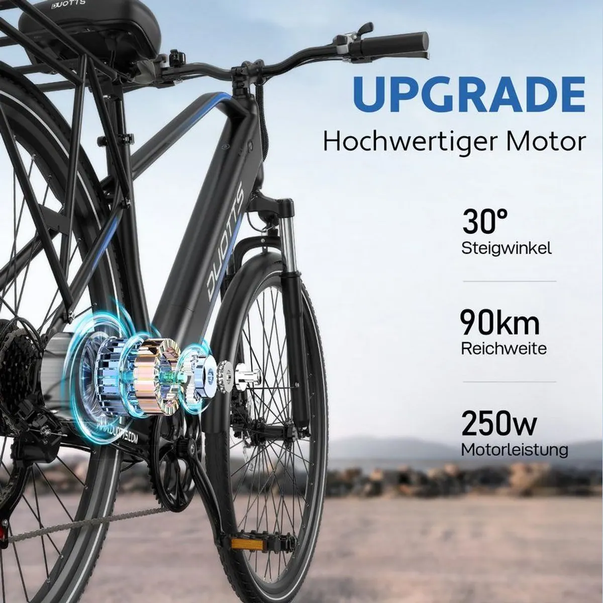 DUOTTS C29 Lite E-Bike, kraftvoller Heckmotor, 90 km Reichweite — ideal für Stadt und Freizeit 5