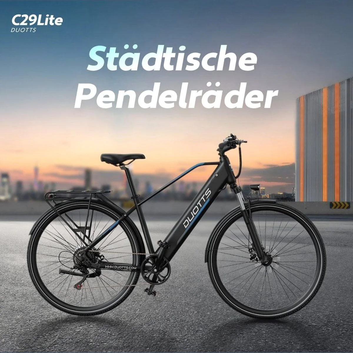 DUOTTS C29 Lite E-Bike, kraftvoller Antrieb, hohe Reichweite, komfortables Fahrgefühl 3