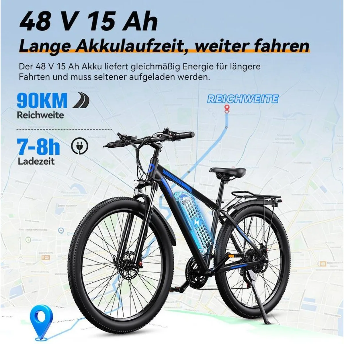 DUOTTS C29-L E-Bike, 250W Motor, 110 km Reichweite, Shimano 21-Gang-Schaltung 4