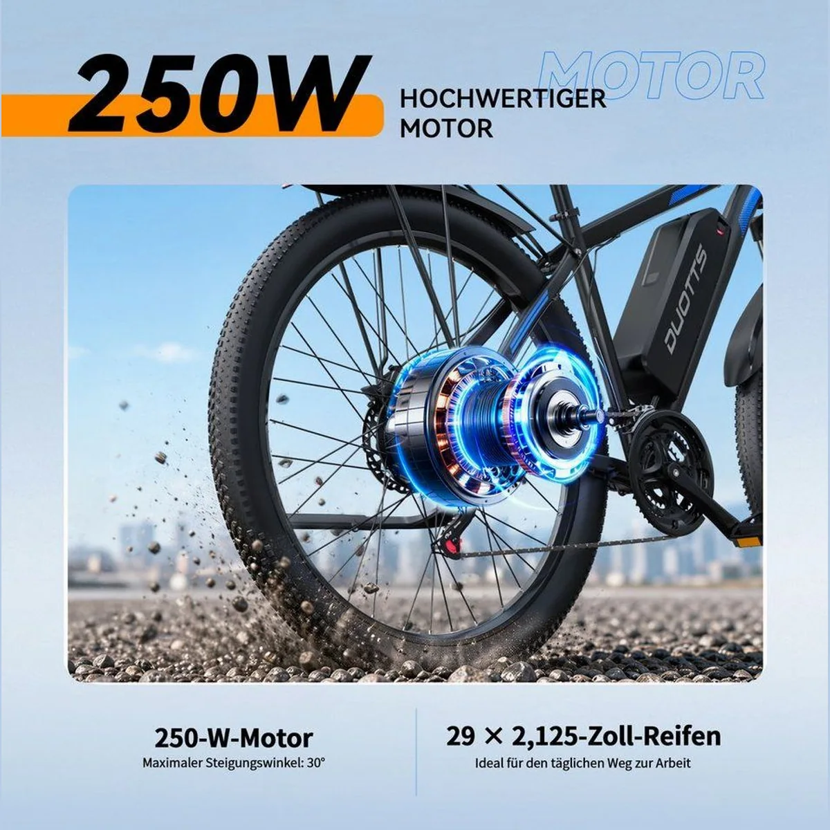 DUOTTS C29-L E-Bike, 250W Motor, 110 km Reichweite, hydraulische Bremsen 5