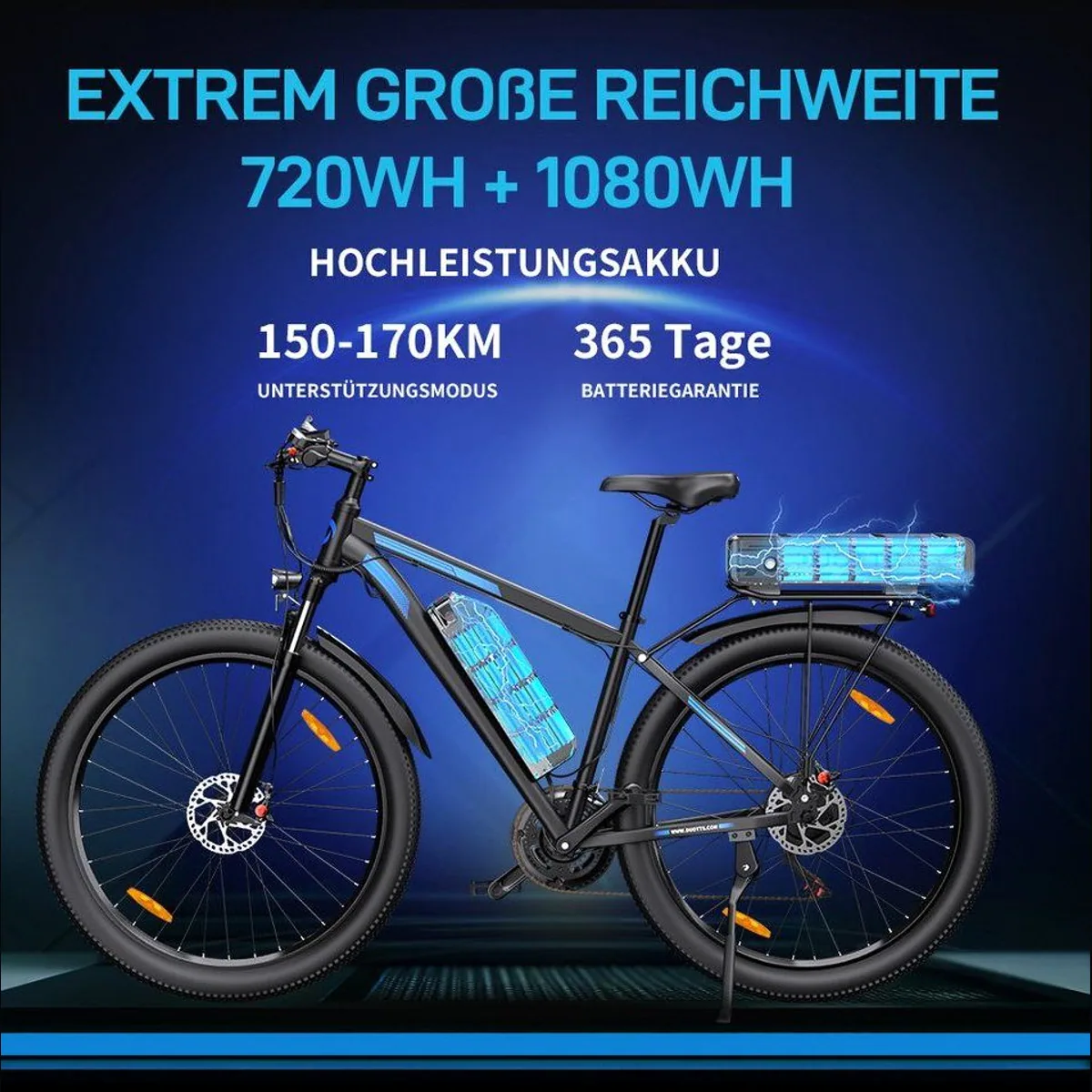 DUOTTS C29-K E-Bike, Dual-Batterie, 65Nm Drehmoment, 21-Gang-Schaltung 4