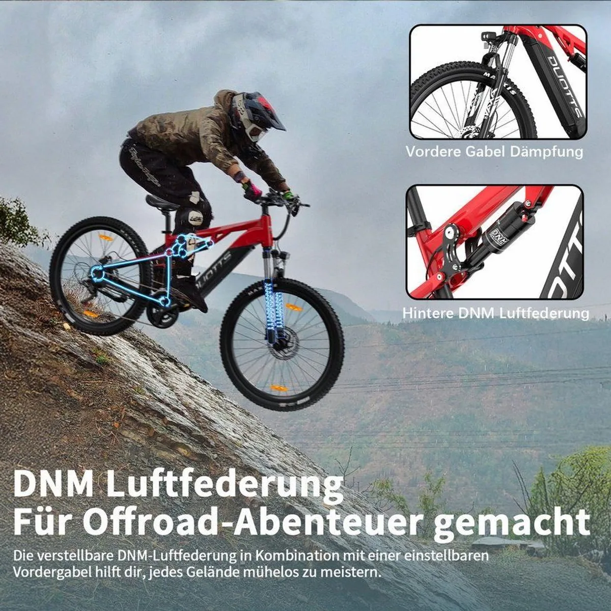 DUOTTS E29 E-Bike Cityrad, kraftvoller Heckmotor, 648 Wh, 14-Gang Shimano 4