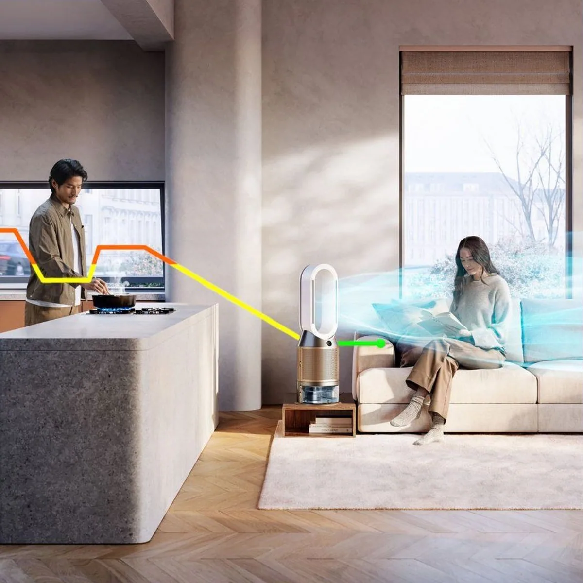 DYSON Purifier Humidify+Cool PH2, HEPA-13 Standard, NO₂-Filtration, Befeuchtungsfunktion 3
