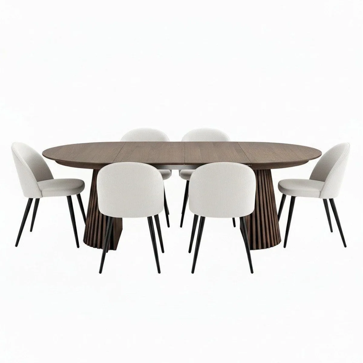 ebuy24 Essgruppe Tokyo, eleganter Esstisch mit 6 Stühlen — modernes Design, hohe Belastbarkeit, edles Finish